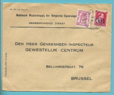 D30+D40 Op Brief Met Hoofding "GENEESKUNDIGE DIENST / Belgische Spoorwegen" Met Stempel TERNAT - Autres & Non Classés