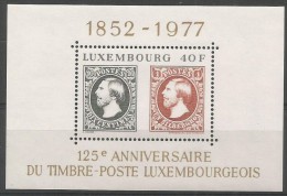 Luxembourg 1977 BF 10 ** Guillaume III - Anniversaire Timbre Luxembourgeois - Timbres Sur Timbre - Blocks & Kleinbögen