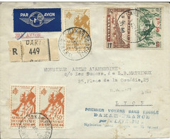 1945 - ENVELOPPE 1° VOL SANS ESCALE DAKAR FRANCE Par HYDRAVION LATE - SENEGAL - Covers & Documents