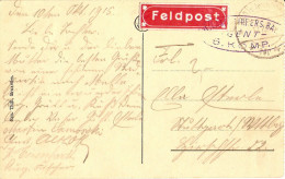 Feldpost / Envoi Des Troupes D'occupation Gent  Oktober 1915 - Armée Allemande