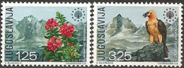 YUGOSLAVIA 1970,Nature Conservation Year Rusty-leaved Alpenrose Lammergeyer Set MNH - Unused Stamps