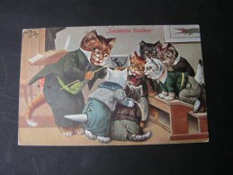 == Arthur Thiele, Katzen In Der Schule,  Studien   Aus 1911 - Thiele, Arthur