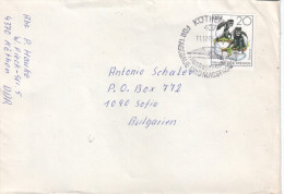 Envelope Germany- DDR / BULGARIA ,Bulgarie  1986 – Fauna / Monkeys - Chimpanzees