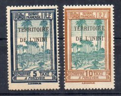 ININI TAXE N° 1 Et 2 Neufs Charniere Gomme Altérée - Unused Stamps