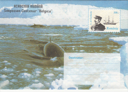 10179- EMIL RACOVITA, BELGICA ANTARCTIC EXPEDITION, SHIP, WHALE, COVER STATIONERY, 1997, ROMANIA - Antarctische Expedities