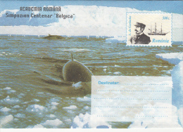 10179- EMIL RACOVITA, BELGICA ANTARCTIC EXPEDITION, SHIP, WHALE, COVER STATIONERY, 1997, ROMANIA - Expéditions Antarctiques