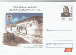 10213- CHRISTOPHER COLUMBUS, AMERICA DISCOVERER, COVER STATIONERY, 2006, ROMANIA - Christophe Colomb