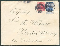 N°125 - 25 Centimes PELLENS En Affranchissement Mixte Avec Allemagne 10 Pfg Germania Obl. Sc K.D.FELD-POSTEXP./I. GARDE - 1912 Pellens