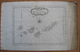 MAPPA CARTA NAUTICA ISOLE CANARIE SPAGNA ANNO 1746 - Nautical Charts