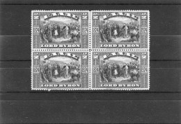 1924-Greece- "Lord Byron" 2drs. Stamps In Block Of 4 MH (crease On One Stamp) - Unused Stamps