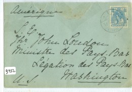 BRIEFOMSLAG Uit 1908 Van DRIEBERGEN Naar WASHINGTON USA * NVPH 63 (9452) - Storia Postale