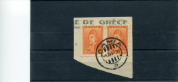 1930-Greece- "Independence/Heroes" 2drs. Stamps In Pair On Fragment W/ "Lamia -4.3.1931" Type XXII Postmark - Covers & Documents