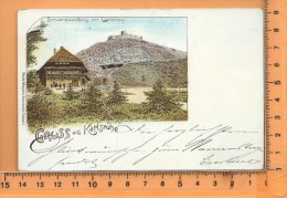 KARLSRUHE: Gruss, Litho, Schwarzwaldhaus Mit Lauterberg - Karlsruhe