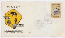 Timor – 1961 – Selo 1$00 – Arte Indígena - Timor