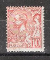 MONACO, 1901, Yvert N° 23, Prince Albert 1 Er,  10 C Rouge , Neuf  *, TB, Cote 5 Euros - Neufs