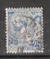 MONACO, 1901, Yvert N° 25, Prince Albert 1 Er,  25 C Bleu , Obl TB, Cote 7 Euros - Oblitérés