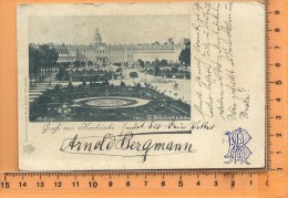 KARLSRUHE: Gruss, Das Schloss, Cliché Th Schuhman & Sohn 1896 - Karlsruhe