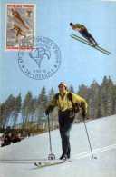 Carte 1° Jour, Jeux Olympiques Grenoble1968 Inauguration,Saut A Ski Et Fond,obliteration,timbre - Jeux Olympiques