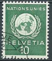 1955 SVIZZERA USATO SERVIZIO NAZIONI UNITE 10 CENT - Service