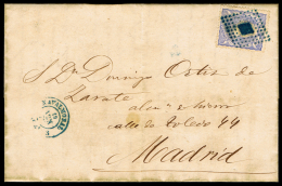 CACERES - EDI O 107 - CARTA CIRC. A MADRID CON FECH. T.II \"NAVALMORAL\" (AZUL) - Storia Postale