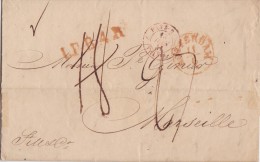 PAYS BAS   LETTRE COMPLETE AVEC CORRESPONDANCE  MARQUE D'ENTREE  1841 - ...-1852 Préphilatélie