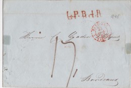 PAYS BAS   LETTRE COMPLETE SANS  CORRESPONDANCE  MARQUE D'ENTREE  1846 - ...-1852 Préphilatélie