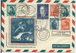 1953 - BALLONPOST - ENVELOPPE ENTIER POSTAL Par BALLON De SALZBURG - Balloon Covers