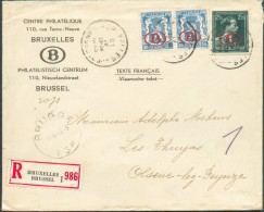 S 28(2)-35  Obl. Sc BRUXELLES 1 Sur Lettre Recommandée Du 21-IV-1945 Vers Olsene-lez-Deynze - 10366 - Altri & Non Classificati