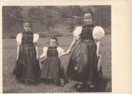 BAVIERE ALLEMAGNE Costumes De Montagne Fillettes Carte Photo - Friedberg