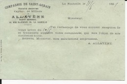 1911 - SEMEUSE - CARTE ENTIER Avec REPIQUAGE PRIVE AU DOS De LA ROCHELLE - Overprinter Postcards (before 1995)