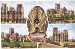 Cpa WELLS CATHEDRAL Multivues (collection Valesque ) - Wells