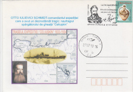 10465- HOOKER ISLAND, ARCTIC POLAR STATION, CELIUSHIN ICEBREAKER, SPECIAL COVER, 2010, ROMANIA - Scientific Stations & Arctic Drifting Stations