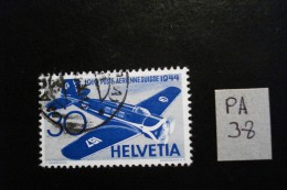 Suisse - Année 1944 - Poste Aérienne - 30c Bleu - Y.T. PA 38 - Oblitéré - Used - Gestempeld - Oblitérés