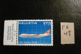 Suisse - Année 1972 - Poste Aérienne - 2f + 1f  Bleu - Y.T. PA 47 - Neuf (**) Mint (MNH) Postfrisch (**) - Nuevos