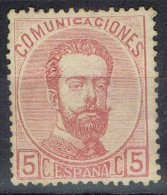 Sello 5 Cts Rosa Amadeo, Num 118 * - Unused Stamps