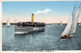 Allemagne Zeuthen Gruss Vom Restaurant Zeuthensee Animée Bateaux - Zeuthen