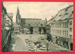 159005 / Quedlinburg Am Harz - MARKT , BUS , CAR , - USED TRANSPORT 1965 Germany Deutschland Allemagne Germania - Quedlinburg