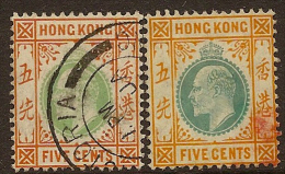 HONG KONG 1904 5c KEVII SG 79, 79a U #KU23 - Other & Unclassified
