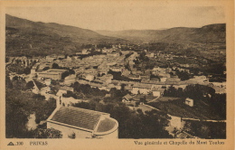 07  PRIVAS   (100)  VUE GENERALE ET CHAPELLE DU MONT TOULON - Privas