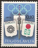 Yugoslavia 1972 Olympic Committee Surcharge MNH - Ungebraucht