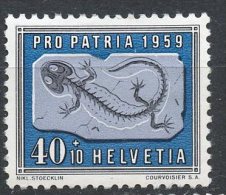 Switzerland 1959 40 + 10c  Fossil Semi Postal Issue #B286 - Unused Stamps