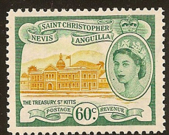 ST KITTS 1954 60c QEII SG 116 HM #KV211 - St.Christopher, Nevis En Anguilla (...-1980)