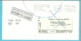 Brief Verzonden Vanuit P.B.BOX 323 / Zaventem (privepost), -> ENGLAND Met Stempel  RETURN TO SENDER - 1980-1999