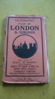 Plan Of London And Suburbs With A Guide To Places And Interest And A Complete Index To 13,500 Streets - Kaarten & Atlas