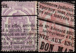 FRANCE - Journaux - 2 Valeurs Oblitérées De 1866 - Zeitungsmarken (Streifbänder)