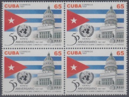 1997.10- * CUBA 1997. MNH. 50 ANIV ONU. UN. CONFERENCIA DE COMERCIO Y EMPLEO. CAPITOLIO NACIONAL. BANDERA. FLAG. BLOCK 4 - Ongebruikt