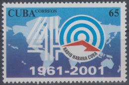 2001.12- * CUBA 2001. MNH. 40 ANIV RADIO HABANA CUBA. MAPAMUNDI. MAP. - Unused Stamps