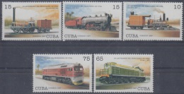 1997.25 CUBA MNH 1997 Ed.4227-31. 160 ANIV. FERROCARRIL EN CUBA. RAILROAD RAYLWAYS TRAIN LOCOMOTIVE. - Unused Stamps