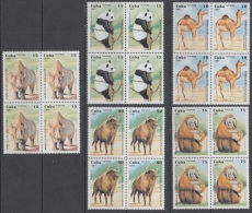 1997.40- * CUBA 1997. MNH. ZOO NACIONAL. CAMELLO. OSO PANDA. RINOCERONTE. ORANGUTAN. BISONTE. MONKEY. BEAR. BLOCK 4. - Unused Stamps