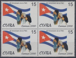 2000.25- * CUBA 2000. MNH. 40 ANIV FMC. FEDERACION MUJERES CUBANAS. BANDERA. FLAG. BLOCK 4. - Gebraucht